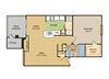 1 bedroom 1 bathroom floor plan C 1 bedroom 1 bathroom floor plan C at The Glen at Highpoint, Texas